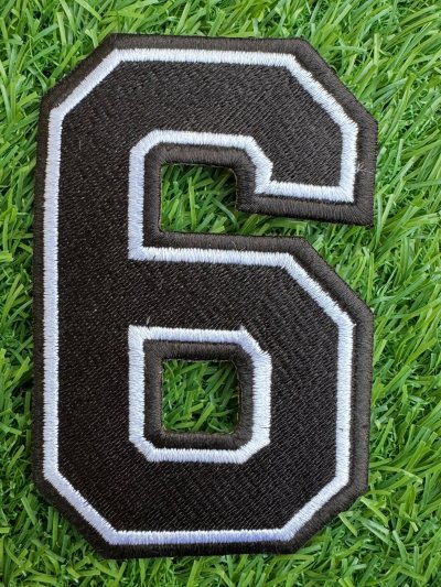 NUMBER 6 Embroidery Patch